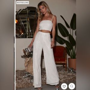 12th Tribe white sequin set